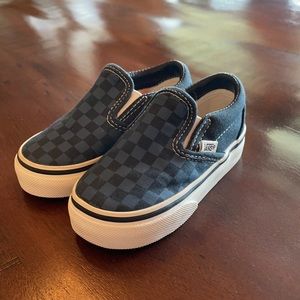 Toddler Vans blue checkers, slip on, size 6